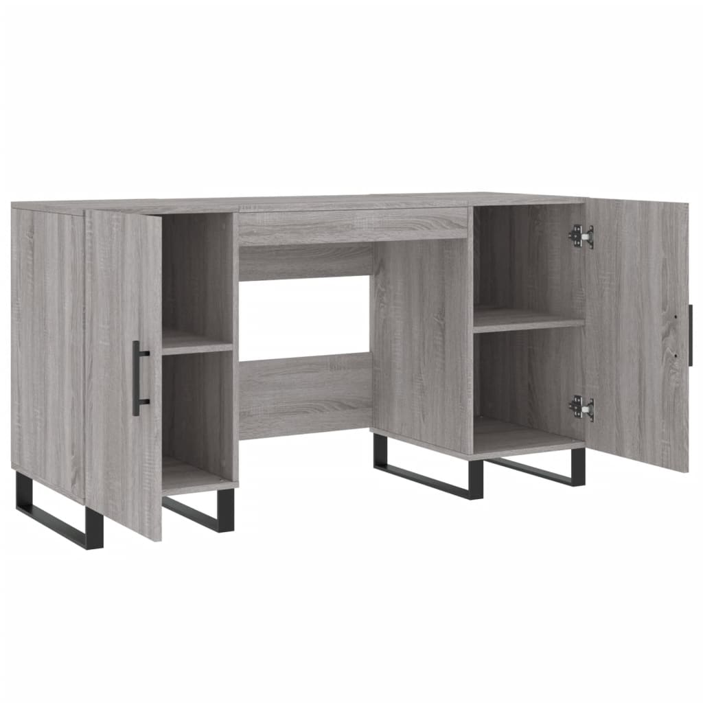 Bureau sonoma gris 140x50x75 cm bois d'ingénierie - XIOS