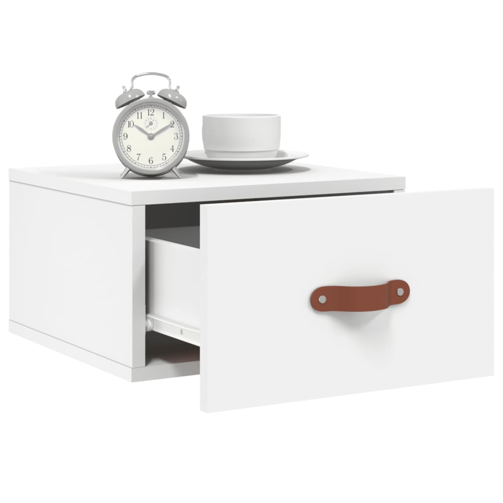 Table de chevet murale blanc 35x35x20 cm - XIOS