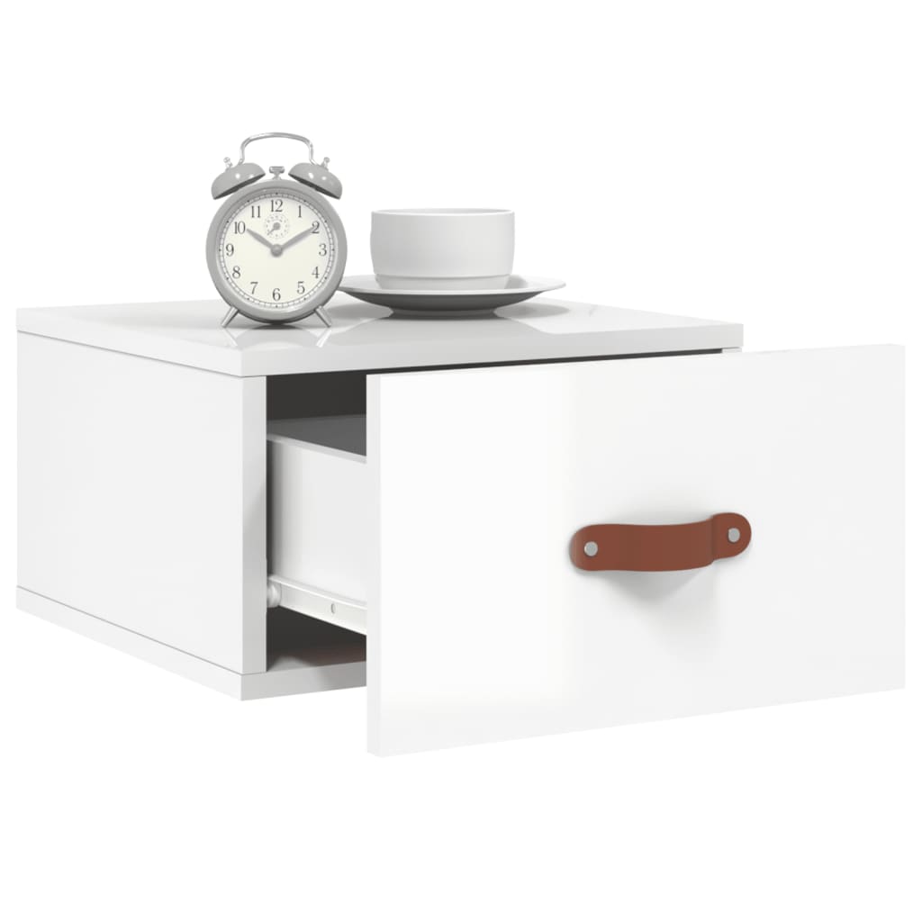 Tables de chevet murales 2 pcs blanc brillant 35x35x20 cm - XIOS