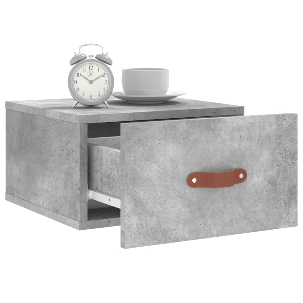 Table de chevet murale gris béton 35x35x20 cm - XIOS
