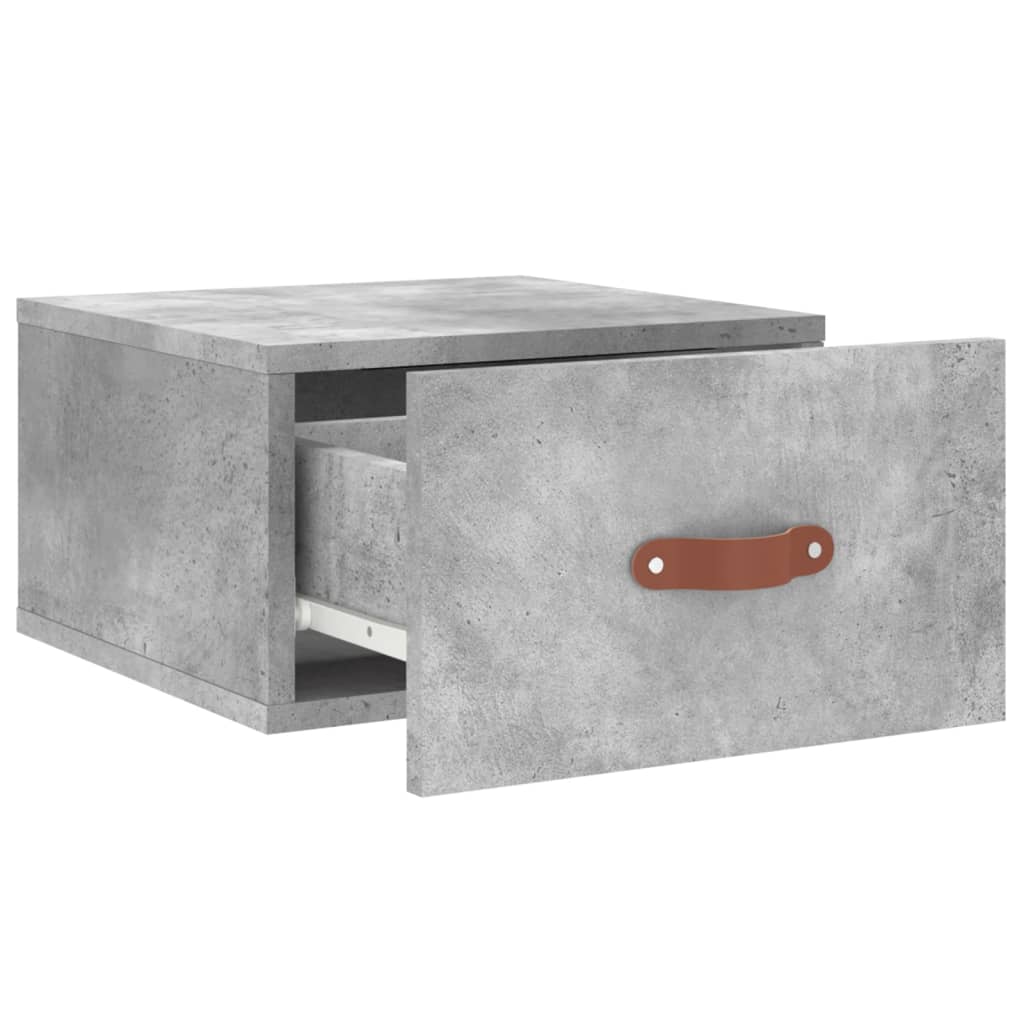 Table de chevet murale gris béton 35x35x20 cm - XIOS