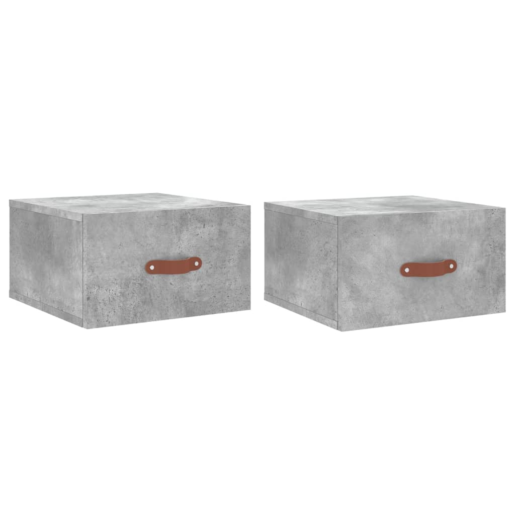 Tables de chevet murales 2 pcs gris béton 35x35x20 cm - XIOS