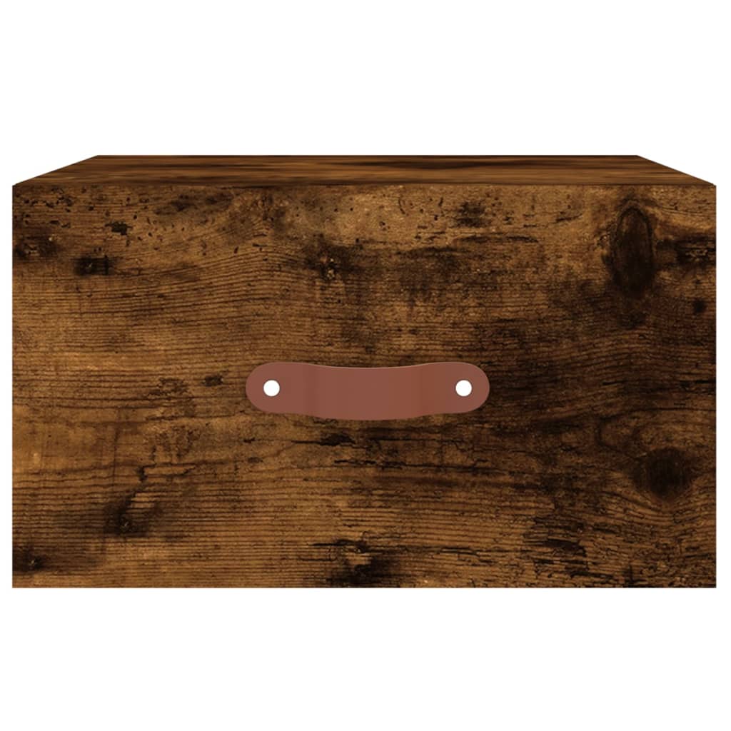 Table de chevet murale chêne fumé 35x35x20 cm - XIOS