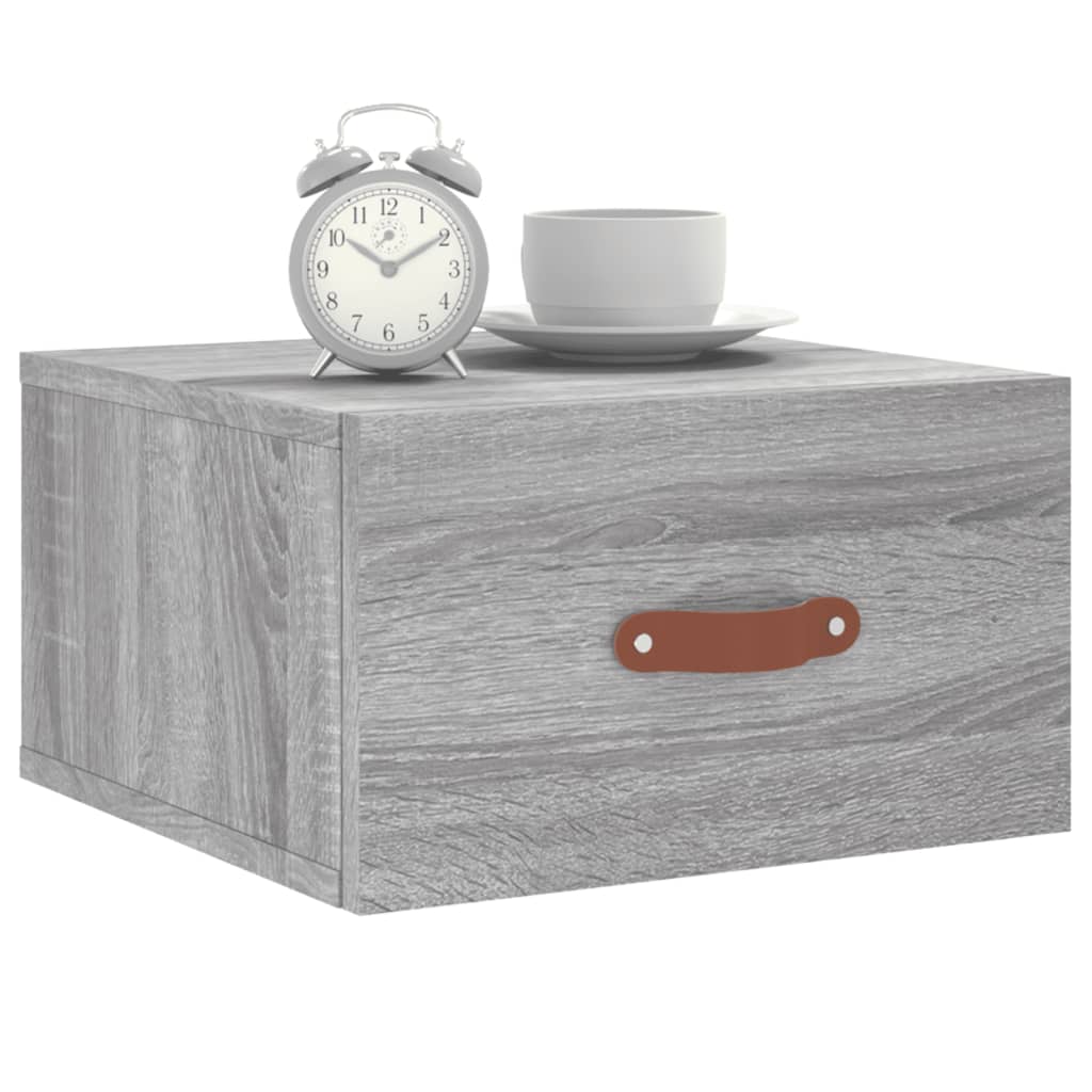 Table de chevet murale sonoma gris 35x35x20 cm - XIOS