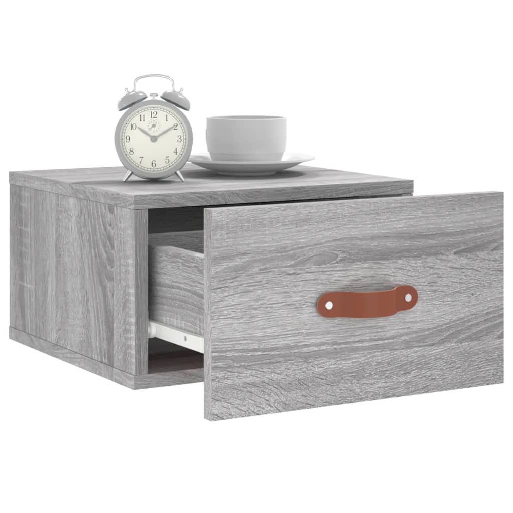 Table de chevet murale sonoma gris 35x35x20 cm - XIOS