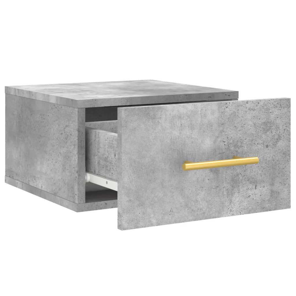 Table de chevet murale gris béton 35x35x20 cm - XIOS