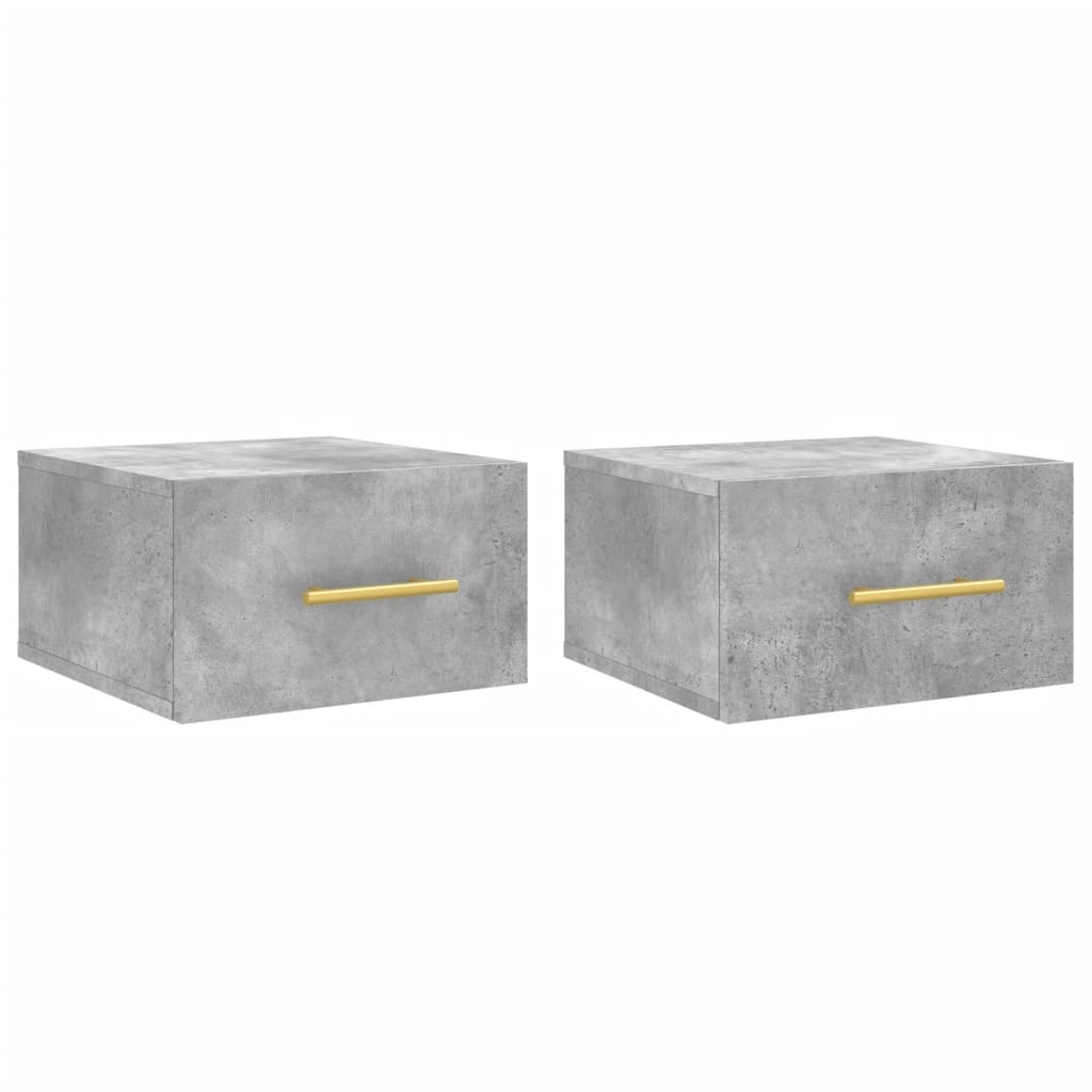 Tables de chevet murales 2 pcs gris béton 35x35x20 cm - XIOS