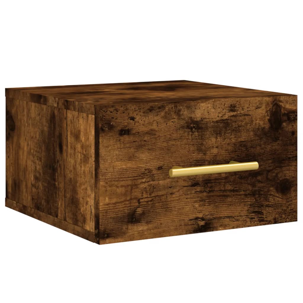 Table de chevet murale chêne fumé 35x35x20 cm - XIOS