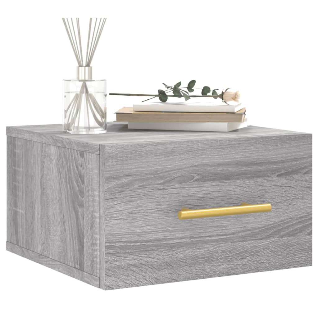Table de chevet murale sonoma gris 35x35x20 cm - XIOS