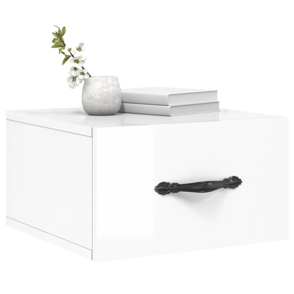 Tables de chevet murales 2 pcs blanc brillant 35x35x20 cm - XIOS