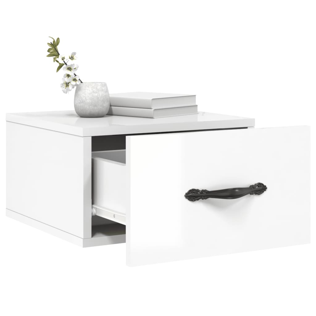 Tables de chevet murales 2 pcs blanc brillant 35x35x20 cm - XIOS