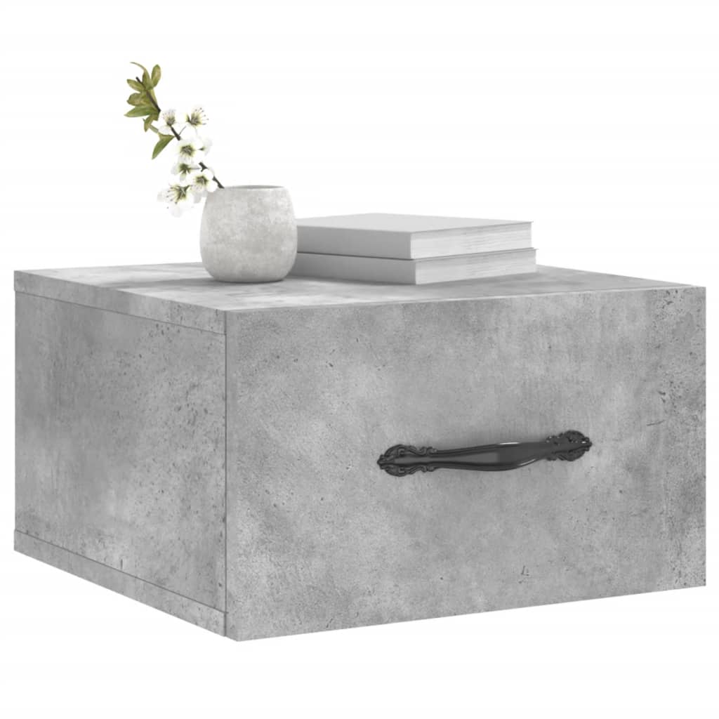 Table de chevet murale gris béton 35x35x20 cm - XIOS