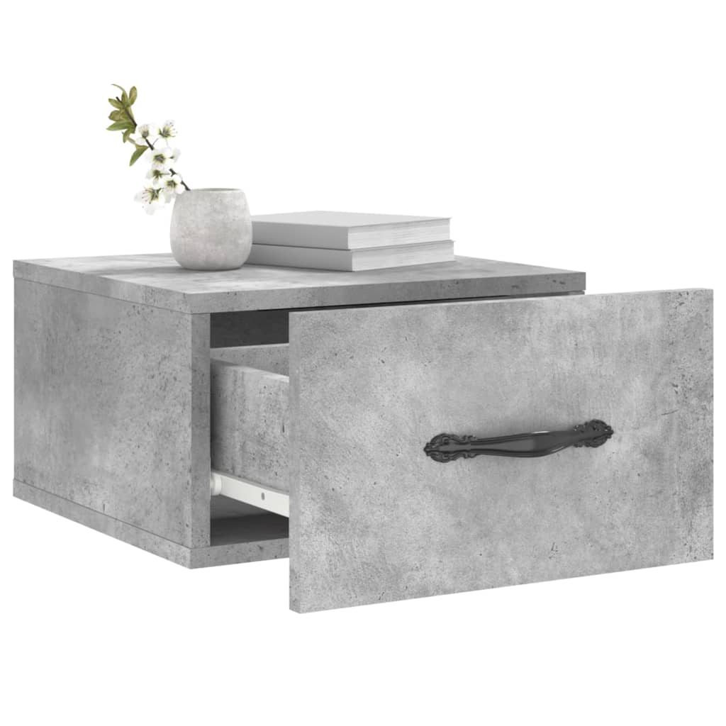 Table de chevet murale gris béton 35x35x20 cm - XIOS