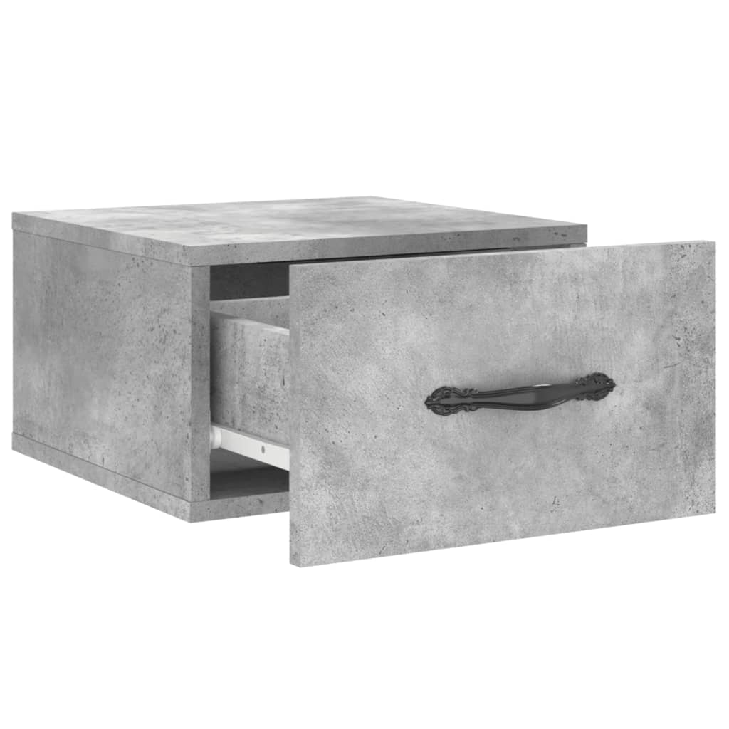 Table de chevet murale gris béton 35x35x20 cm - XIOS