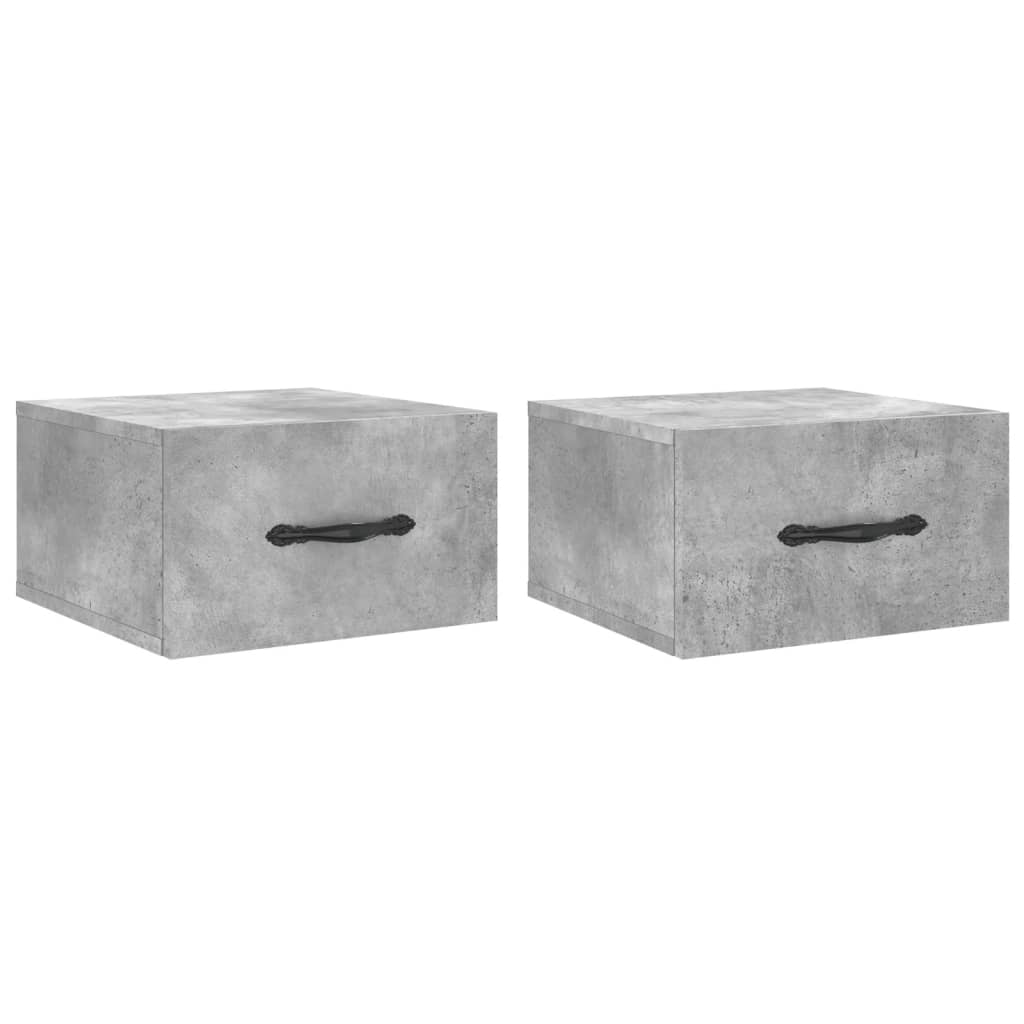 Tables de chevet murales 2 pcs gris béton 35x35x20 cm - XIOS