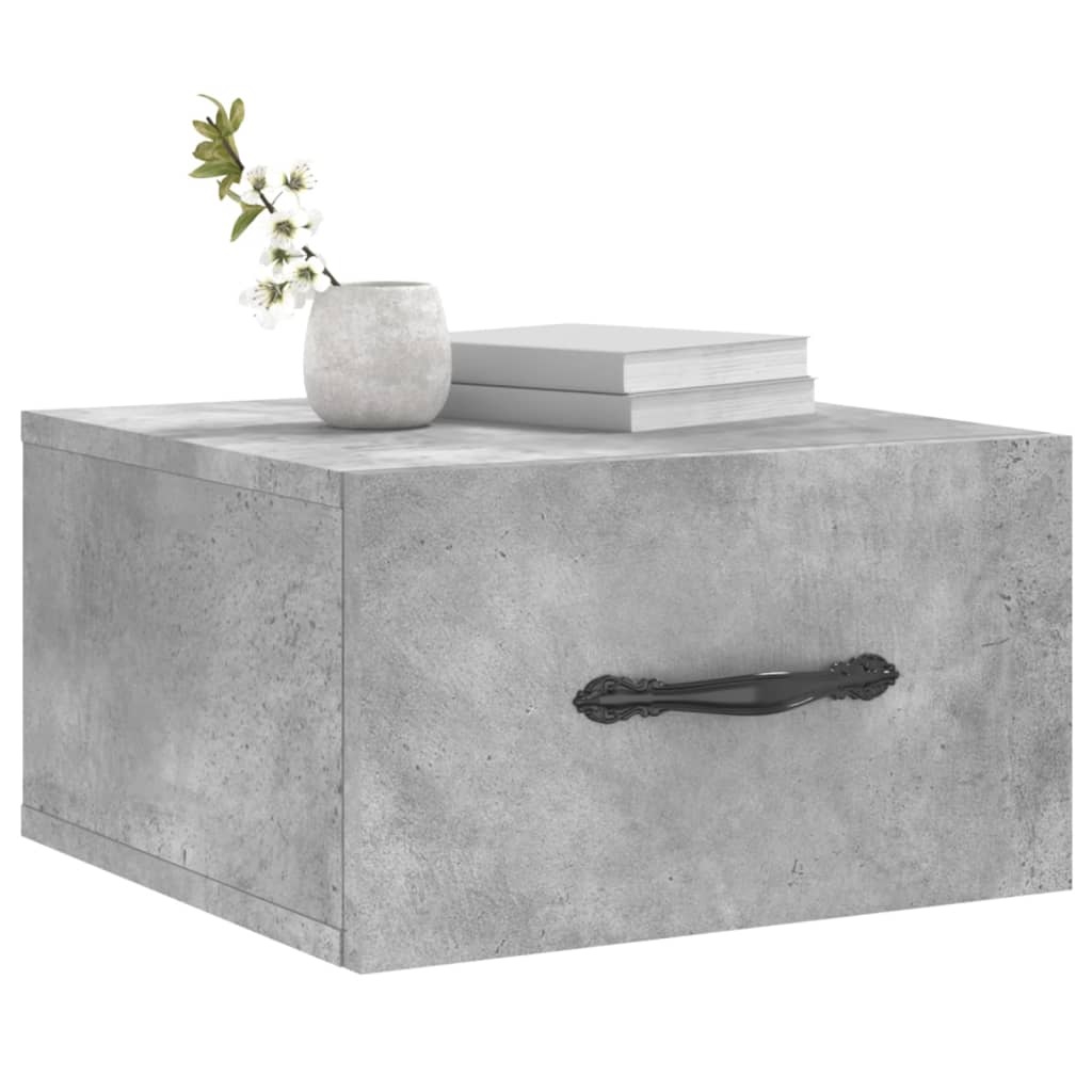 Tables de chevet murales 2 pcs gris béton 35x35x20 cm - XIOS