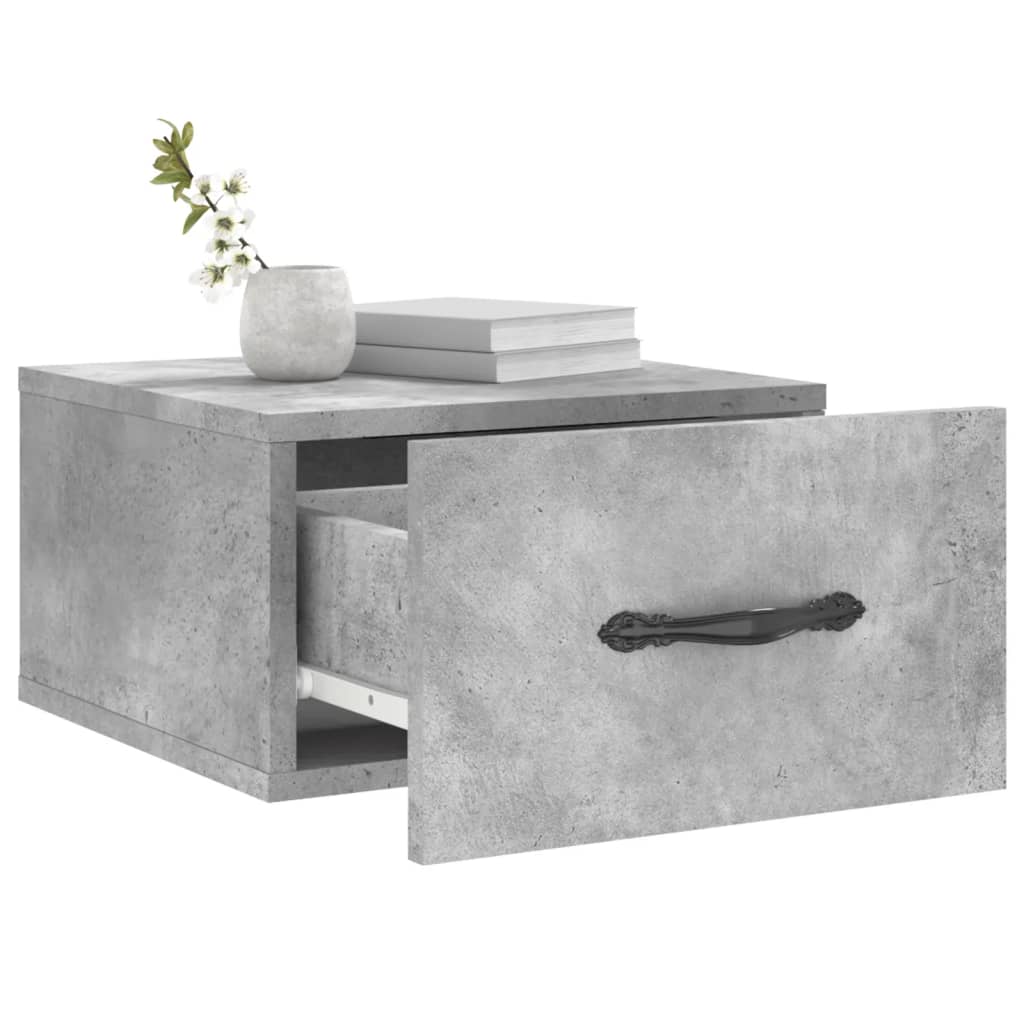 Tables de chevet murales 2 pcs gris béton 35x35x20 cm - XIOS