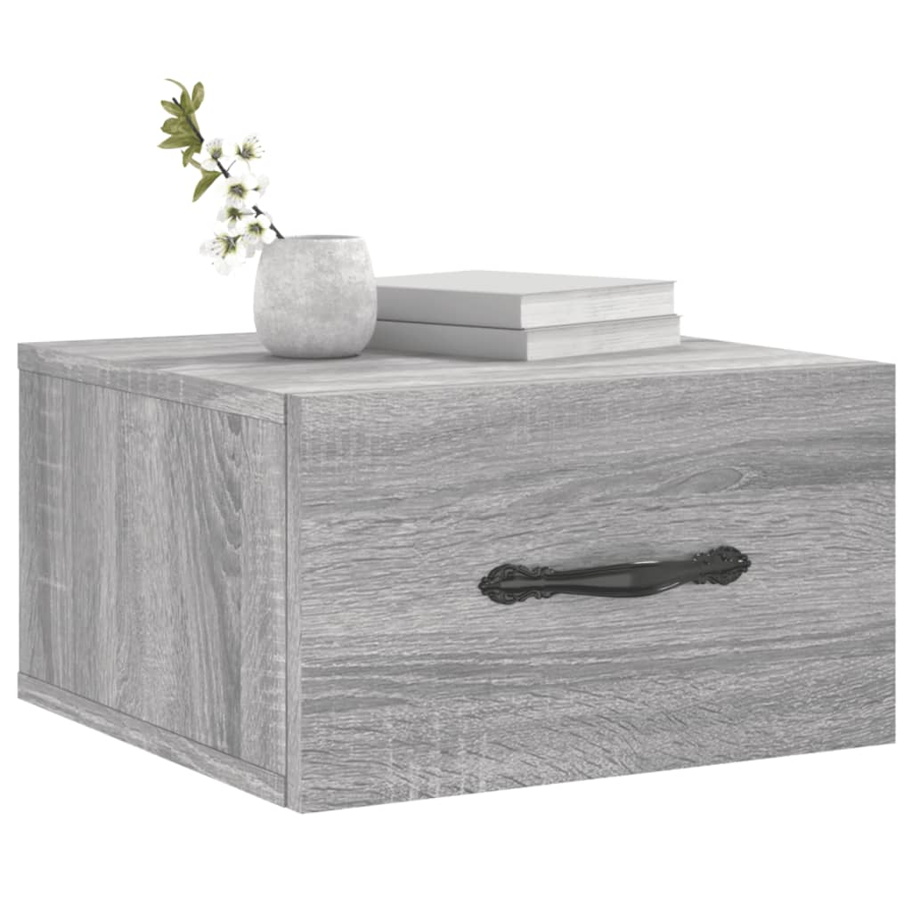 Table de chevet murale sonoma gris 35x35x20 cm - XIOS