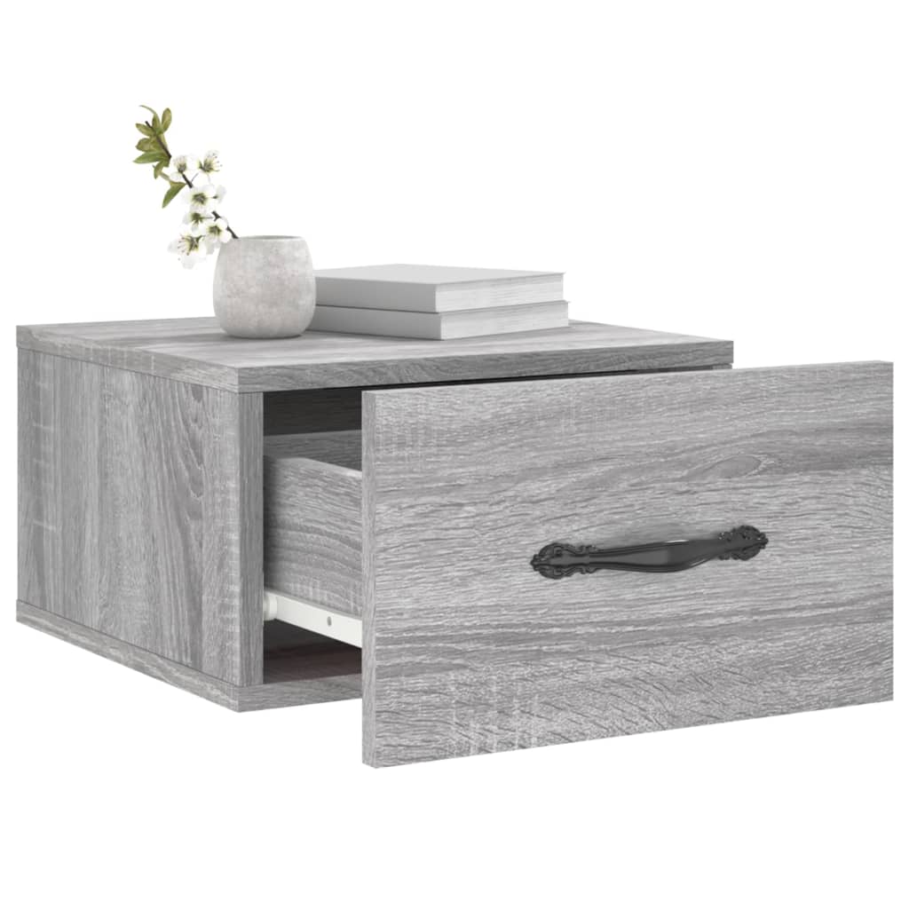 Table de chevet murale sonoma gris 35x35x20 cm - XIOS