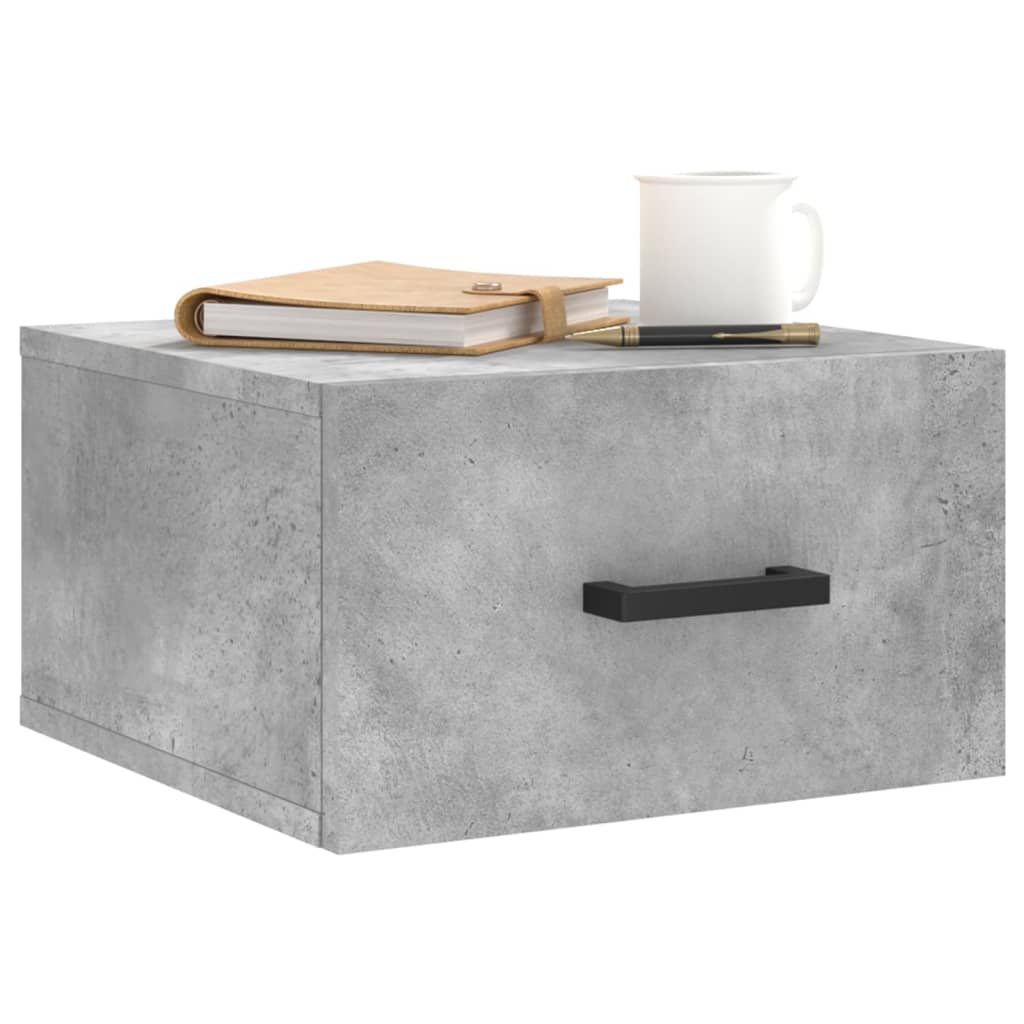 Table de chevet murale gris béton 35x35x20 cm - XIOS