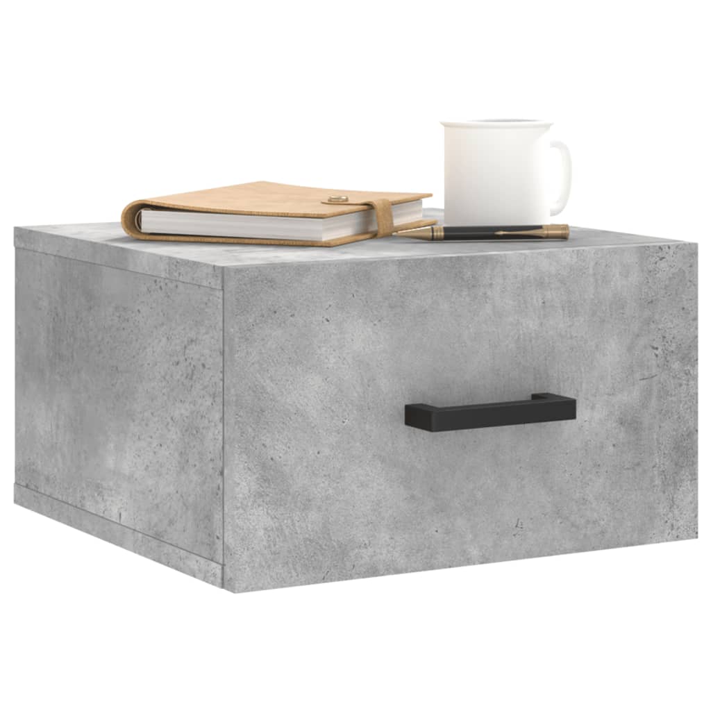 Tables de chevet murales 2 pcs gris béton 35x35x20 cm - XIOS