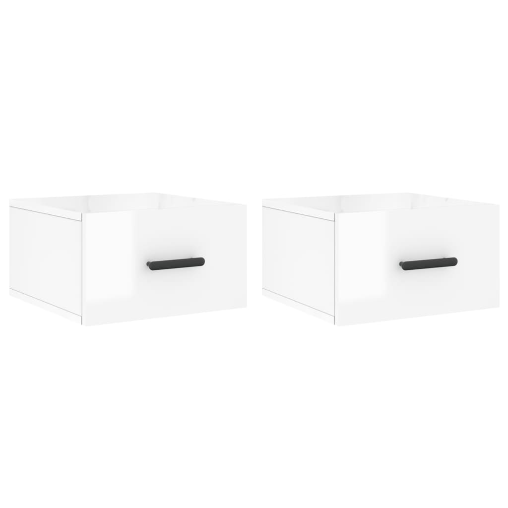 Tables de chevet murales 2 pcs blanc brillant 35x35x20 cm - XIOS