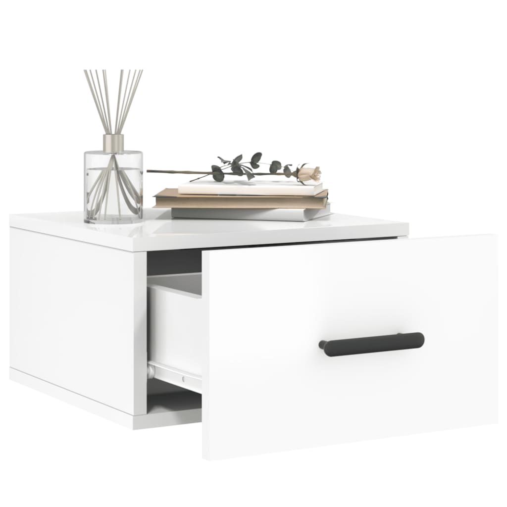Tables de chevet murales 2 pcs blanc brillant 35x35x20 cm - XIOS