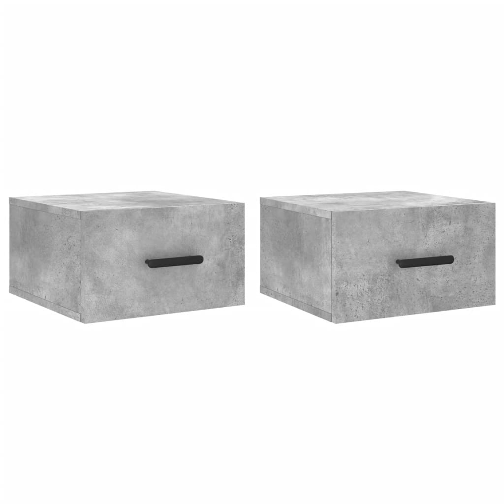 Tables de chevet murales 2 pcs gris béton 35x35x20 cm - XIOS