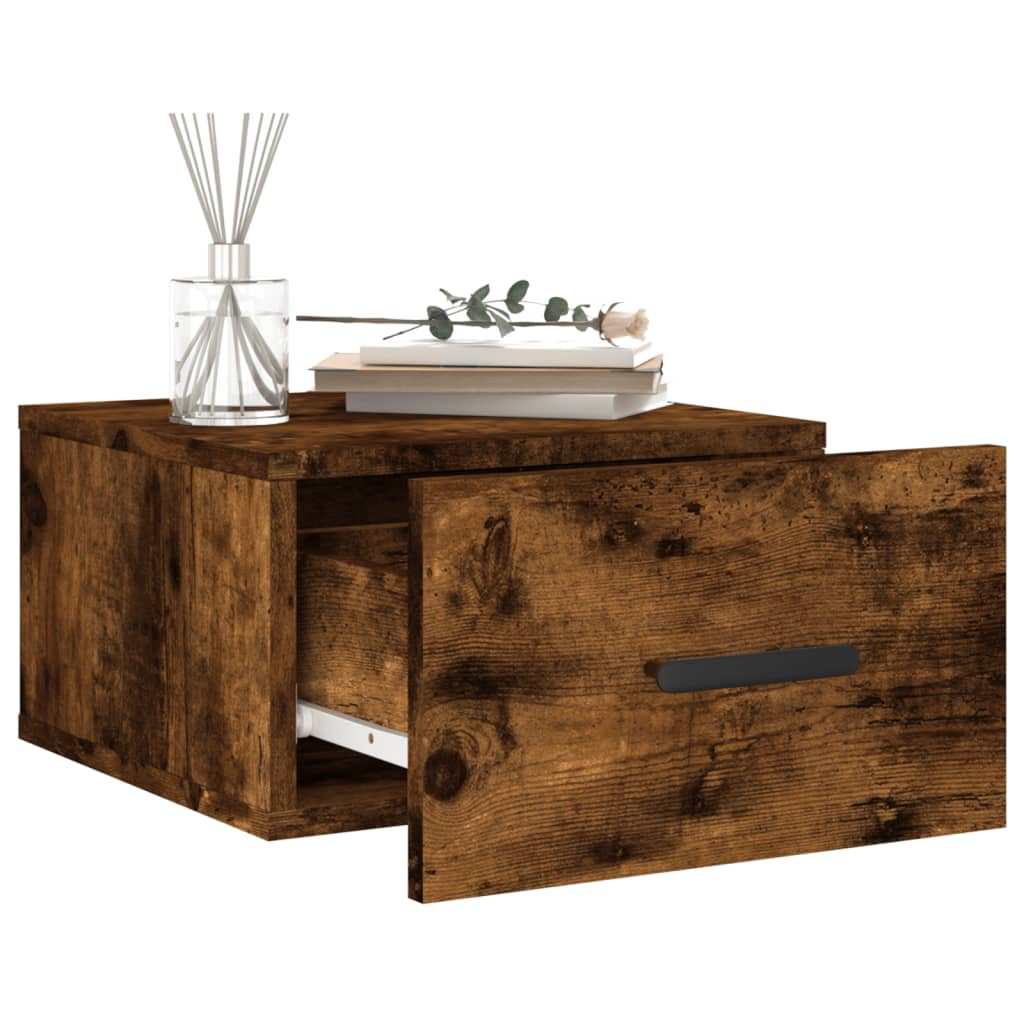 Tables de chevet murales 2 pcs chêne fumé 35x35x20 cm - XIOS