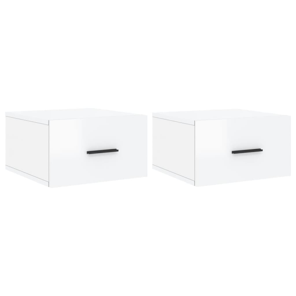 Tables de chevet murales 2 pcs blanc brillant 35x35x20 cm - XIOS