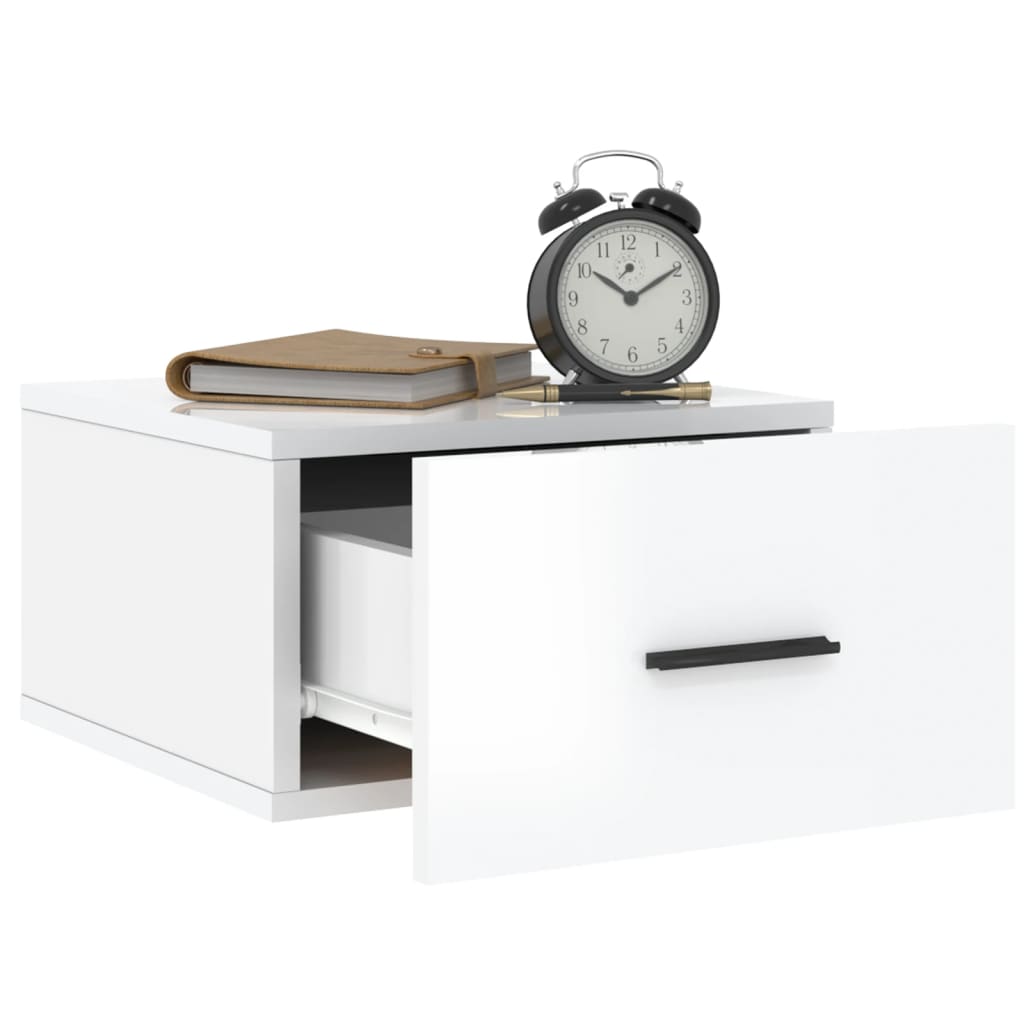 Tables de chevet murales 2 pcs blanc brillant 35x35x20 cm - XIOS