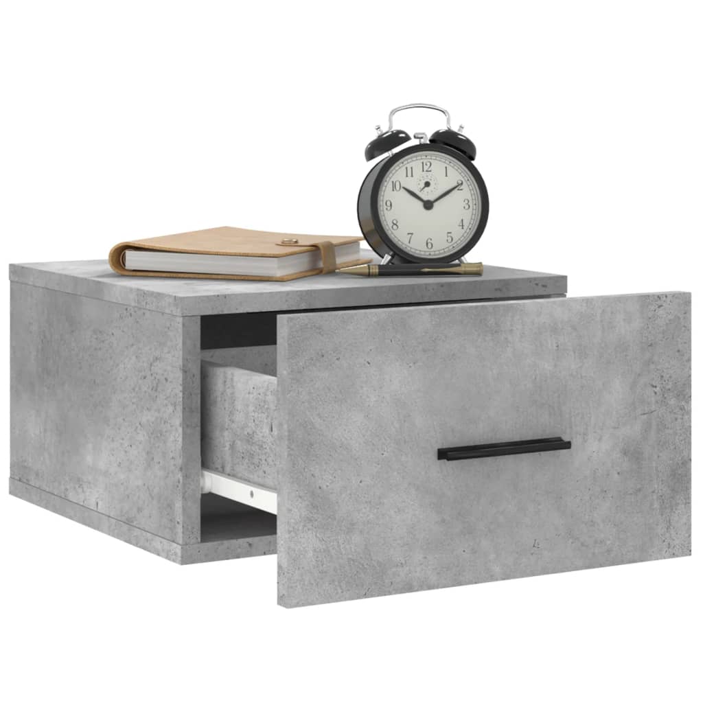 Table de chevet murale gris béton 35x35x20 cm - XIOS
