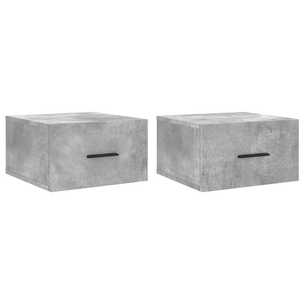 Tables de chevet murales 2 pcs gris béton 35x35x20 cm - XIOS