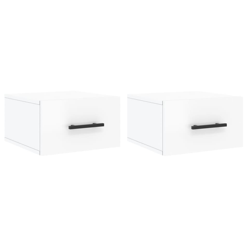 Tables de chevet murales 2 pcs blanc brillant 35x35x20 cm - XIOS
