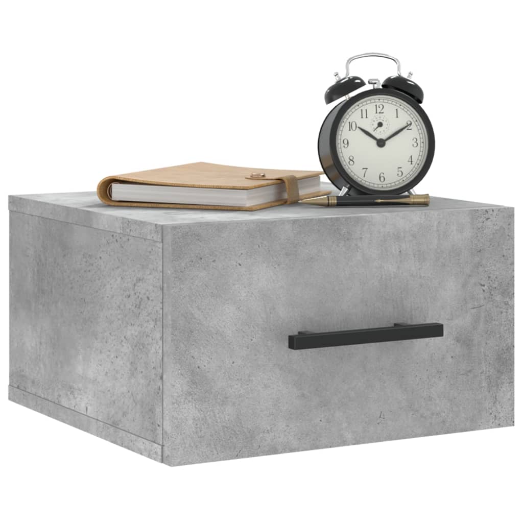 Table de chevet murale gris béton 35x35x20 cm - XIOS