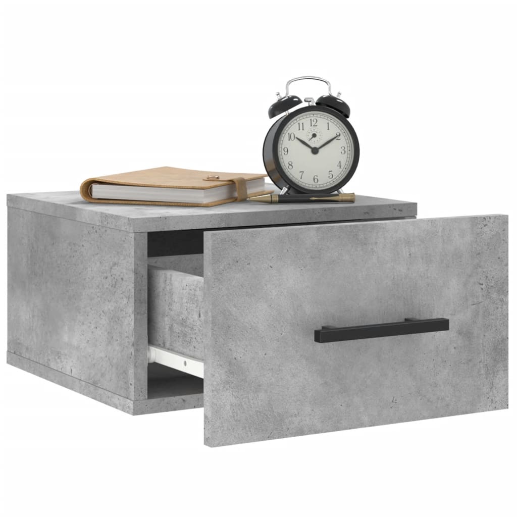 Table de chevet murale gris béton 35x35x20 cm - XIOS