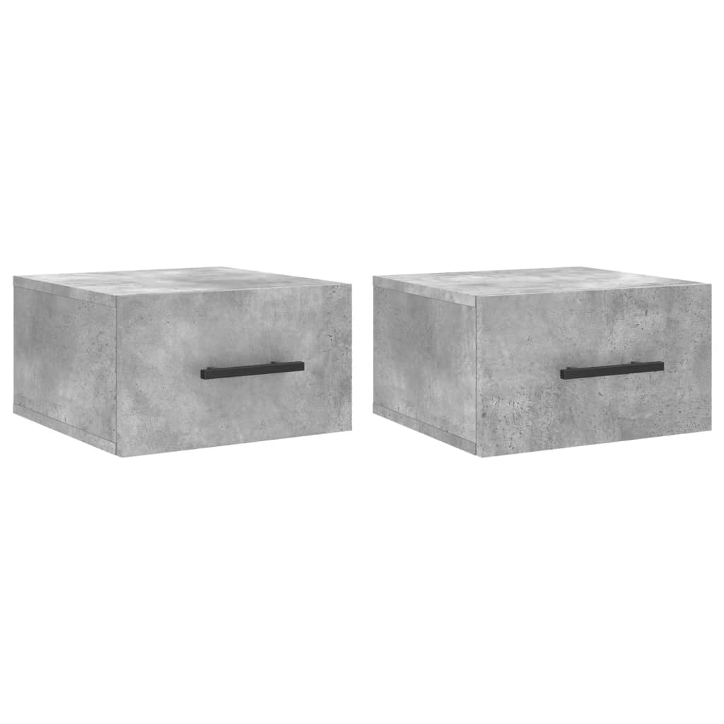 Tables de chevet murales 2 pcs gris béton 35x35x20 cm - XIOS