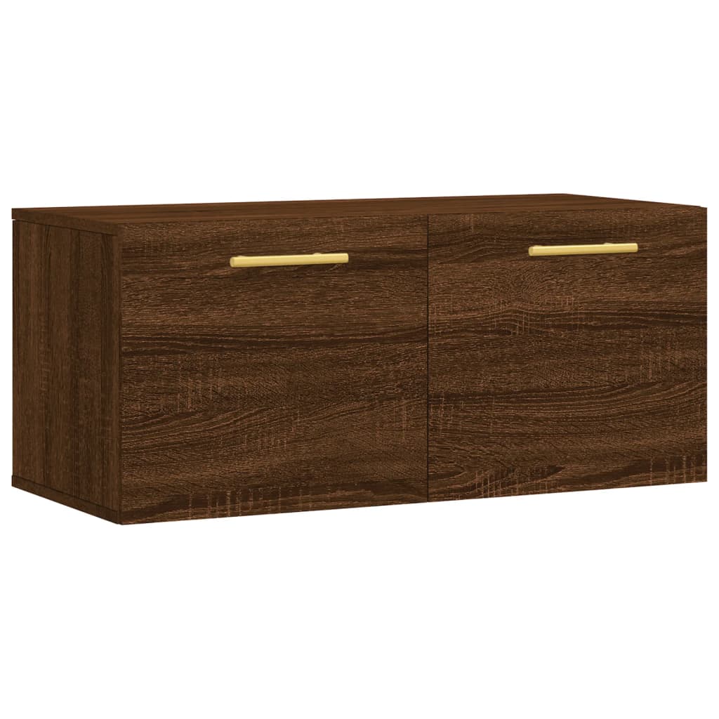 Armoire murale chêne marron 80x36,5x35 cm bois d'ingénierie - XIOS