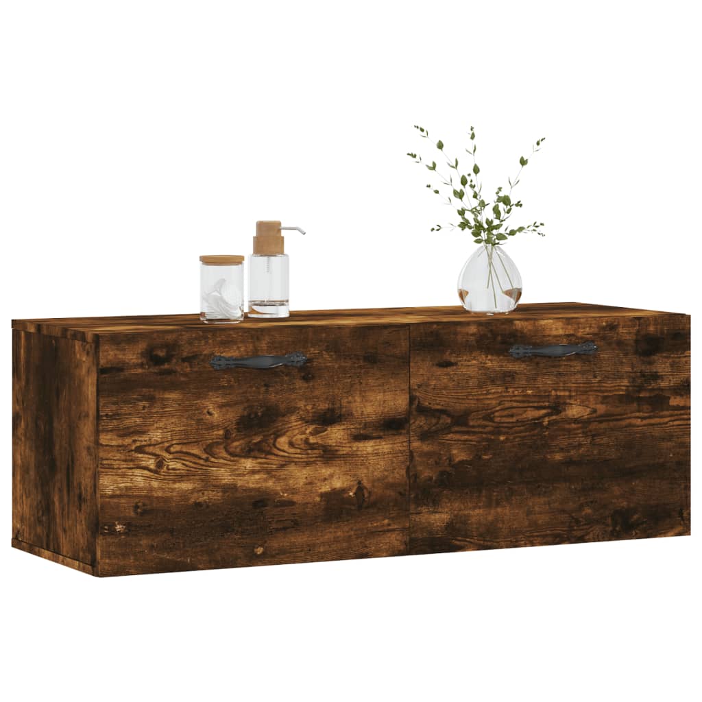 Armoire murale Chêne fumé 100x36,5x35 cm Bois d'ingénierie - XIOS