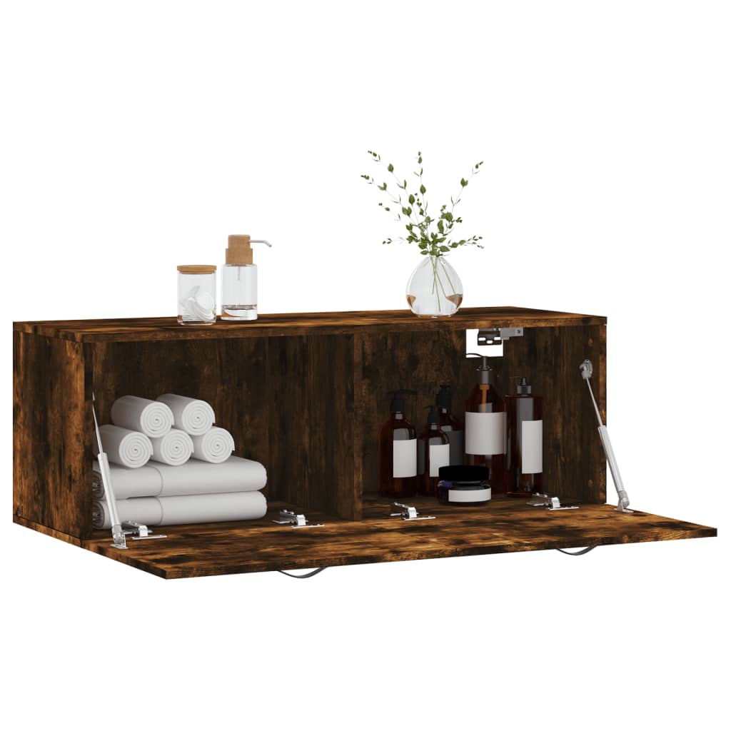 Armoire murale Chêne fumé 100x36,5x35 cm Bois d'ingénierie - XIOS