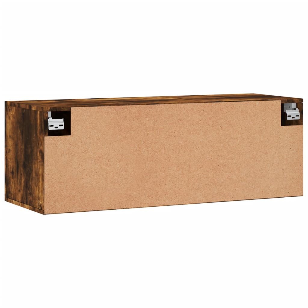 Armoire murale Chêne fumé 100x36,5x35 cm Bois d'ingénierie - XIOS