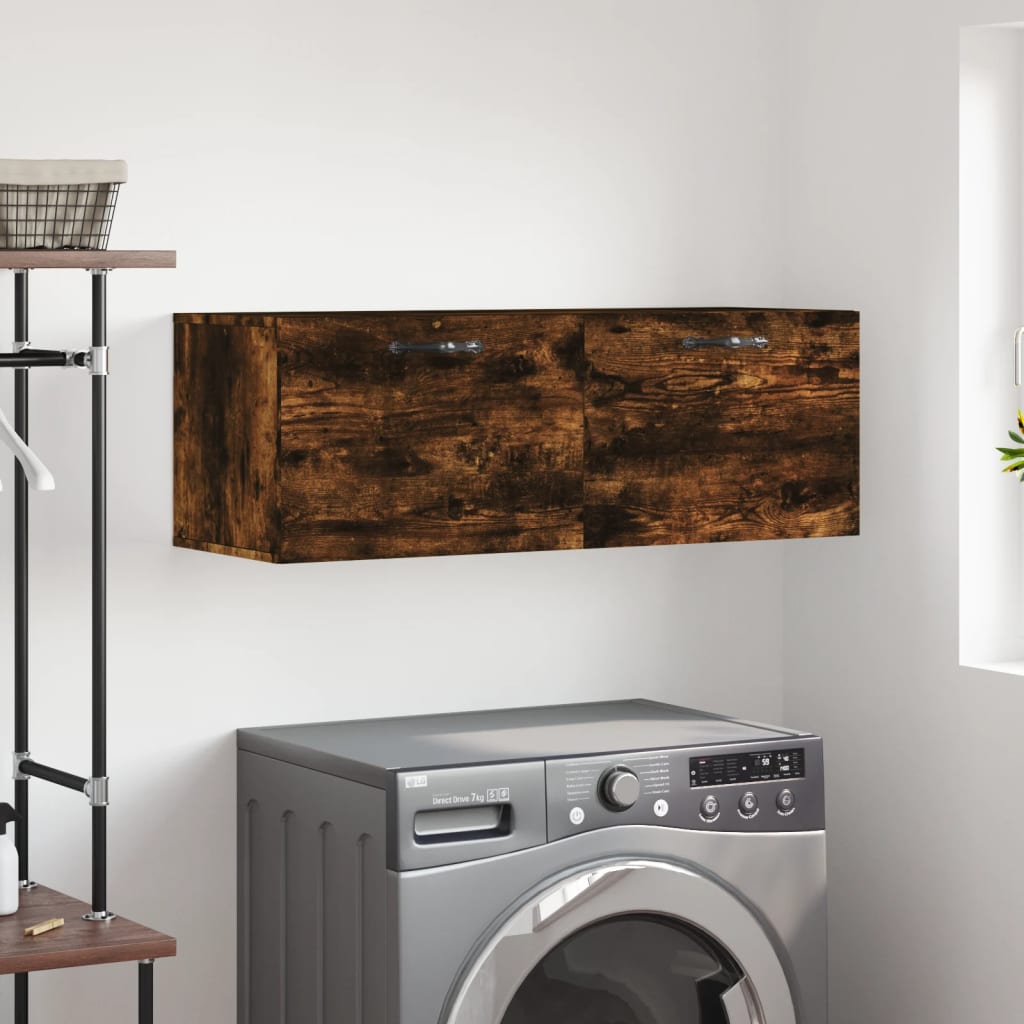Armoire murale Chêne fumé 100x36,5x35 cm Bois d'ingénierie - XIOS