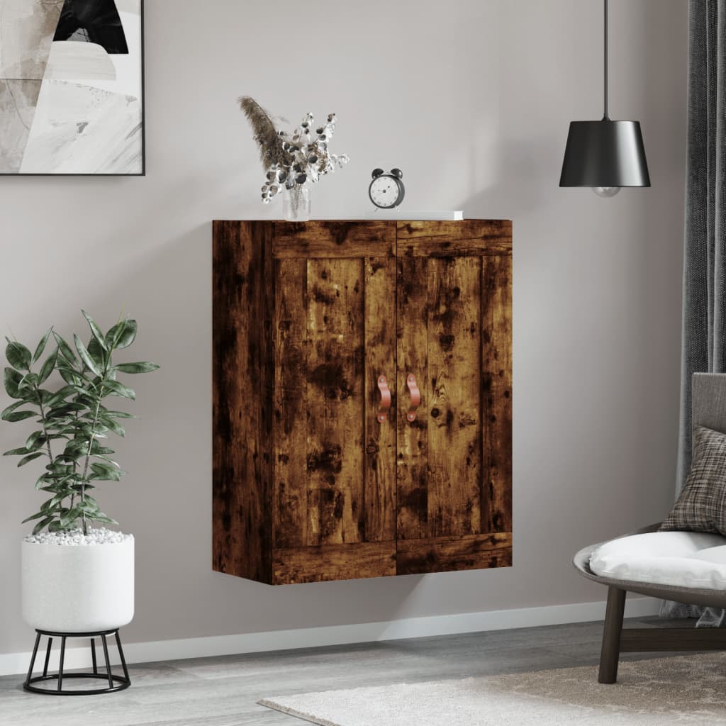 Armoire murale chêne fumé 69,5x34x90 cm bois d'ingénierie - XIOS
