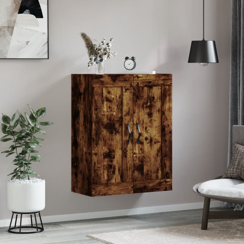 Armoire murale chêne fumé 69,5x34x90 cm bois d'ingénierie - XIOS