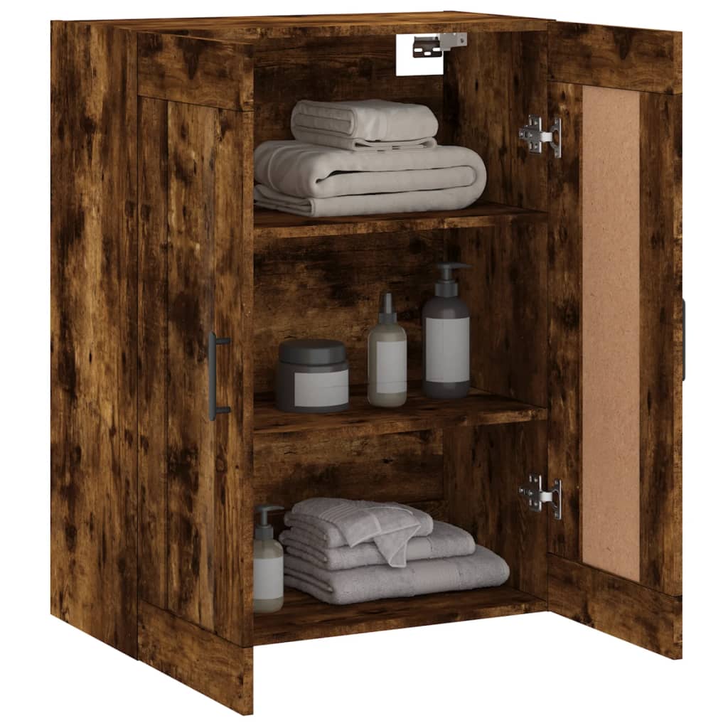 Armoire murale chêne fumé 69,5x34x90 cm bois d'ingénierie - XIOS