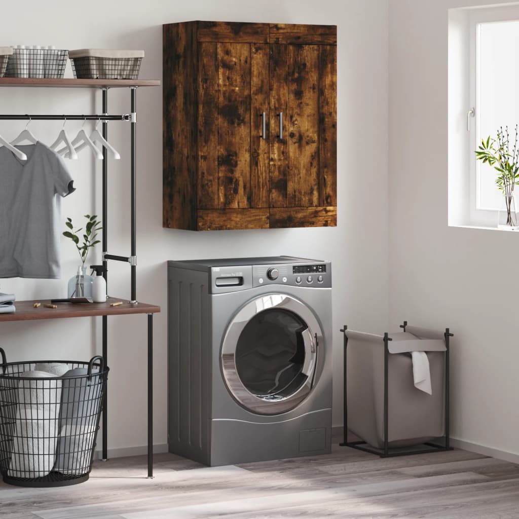 Armoire murale chêne fumé 69,5x34x90 cm bois d'ingénierie - XIOS