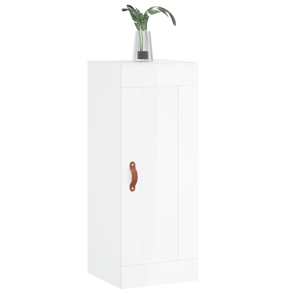 Armoire murale blanc brillant 34,5x34x90 cm bois d'ingénierie - XIOS