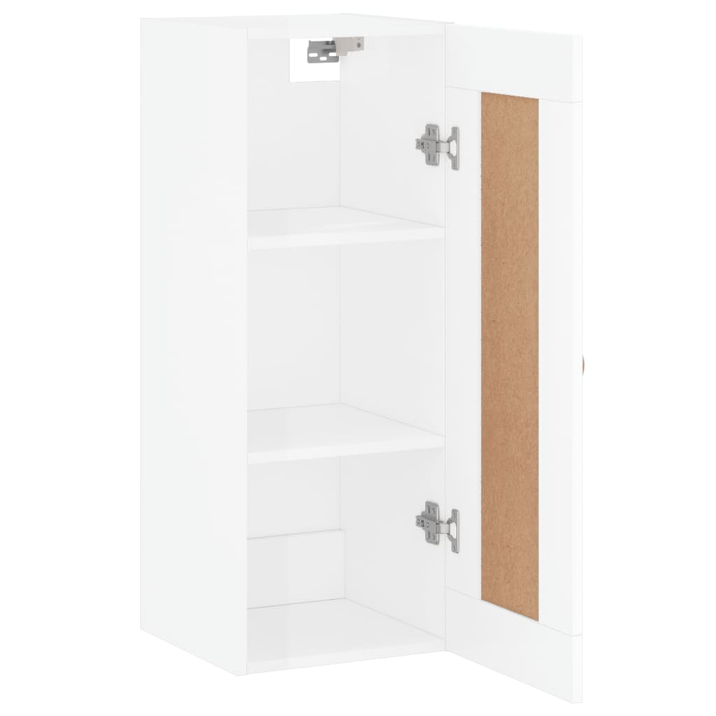 Armoire murale blanc brillant 34,5x34x90 cm bois d'ingénierie - XIOS