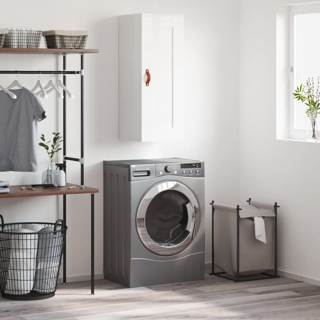 Armoire murale blanc brillant 34,5x34x90 cm bois d'ingénierie - XIOS