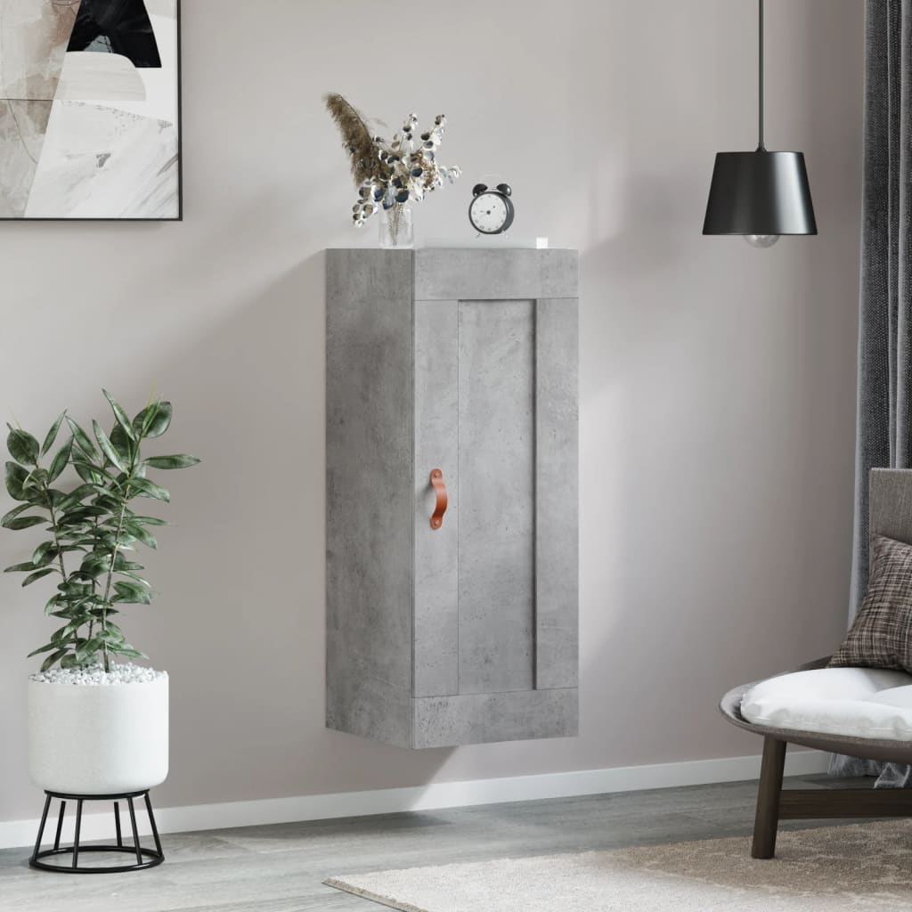 Armoire murale gris béton 34,5x34x90 cm bois d'ingénierie - XIOS